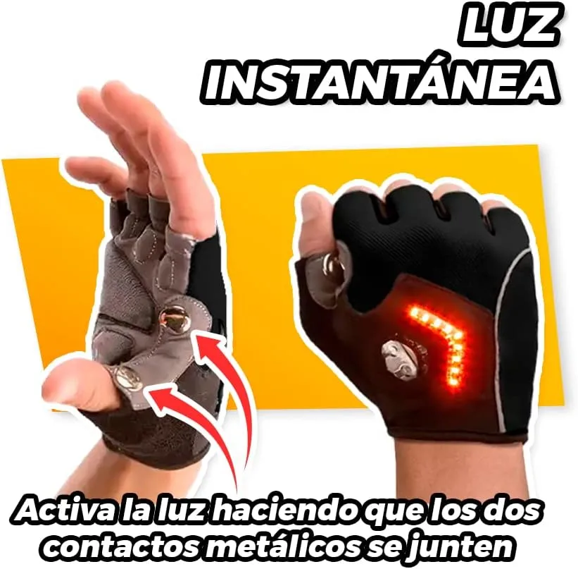  Kit Ciclismo con Guantes Brazaletes con Luz Recargables La Fabrica de Inventos