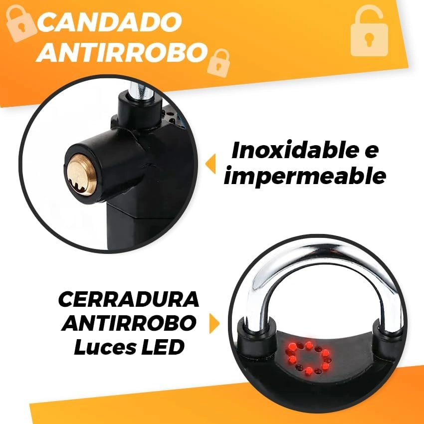  Candado moto con alarma de 110 db La Fabrica de Inventos