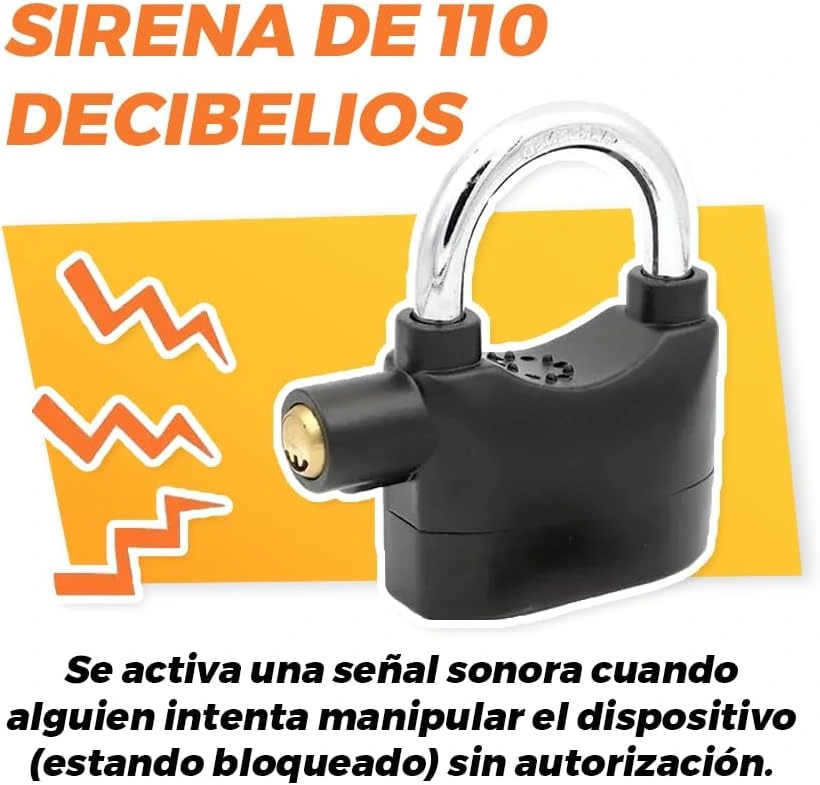  Candado moto con alarma de 110 db La Fabrica de Inventos