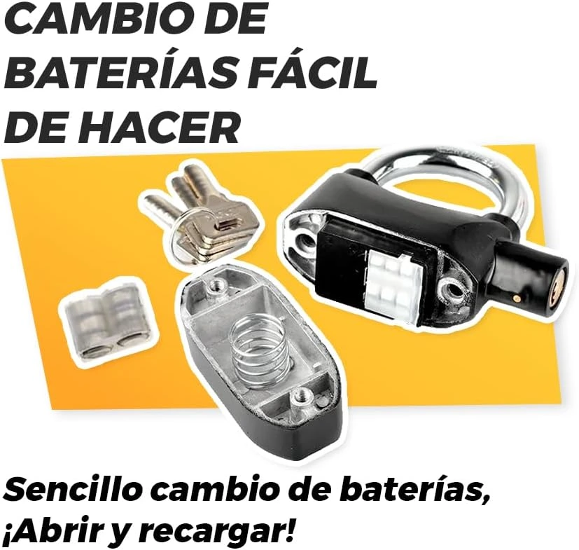  Candado moto con alarma de 110 db La Fabrica de Inventos