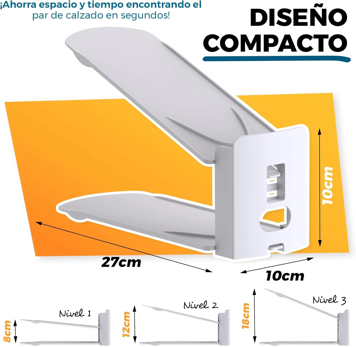  Organizadores de Zapatos Ajustable Blanco La Fabrica De Inventos