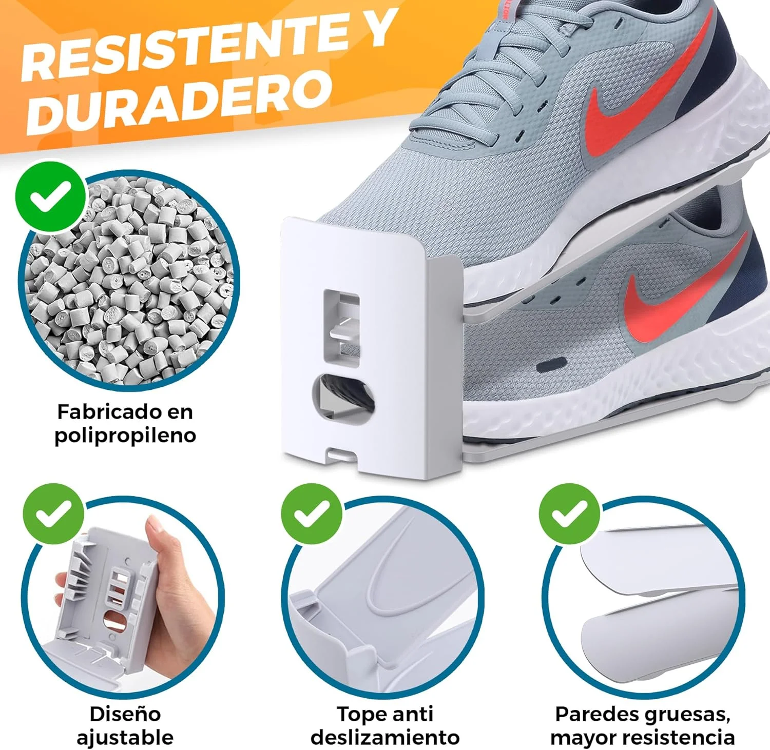  Organizadores de Zapatos Ajustable Blanco La Fabrica De Inventos