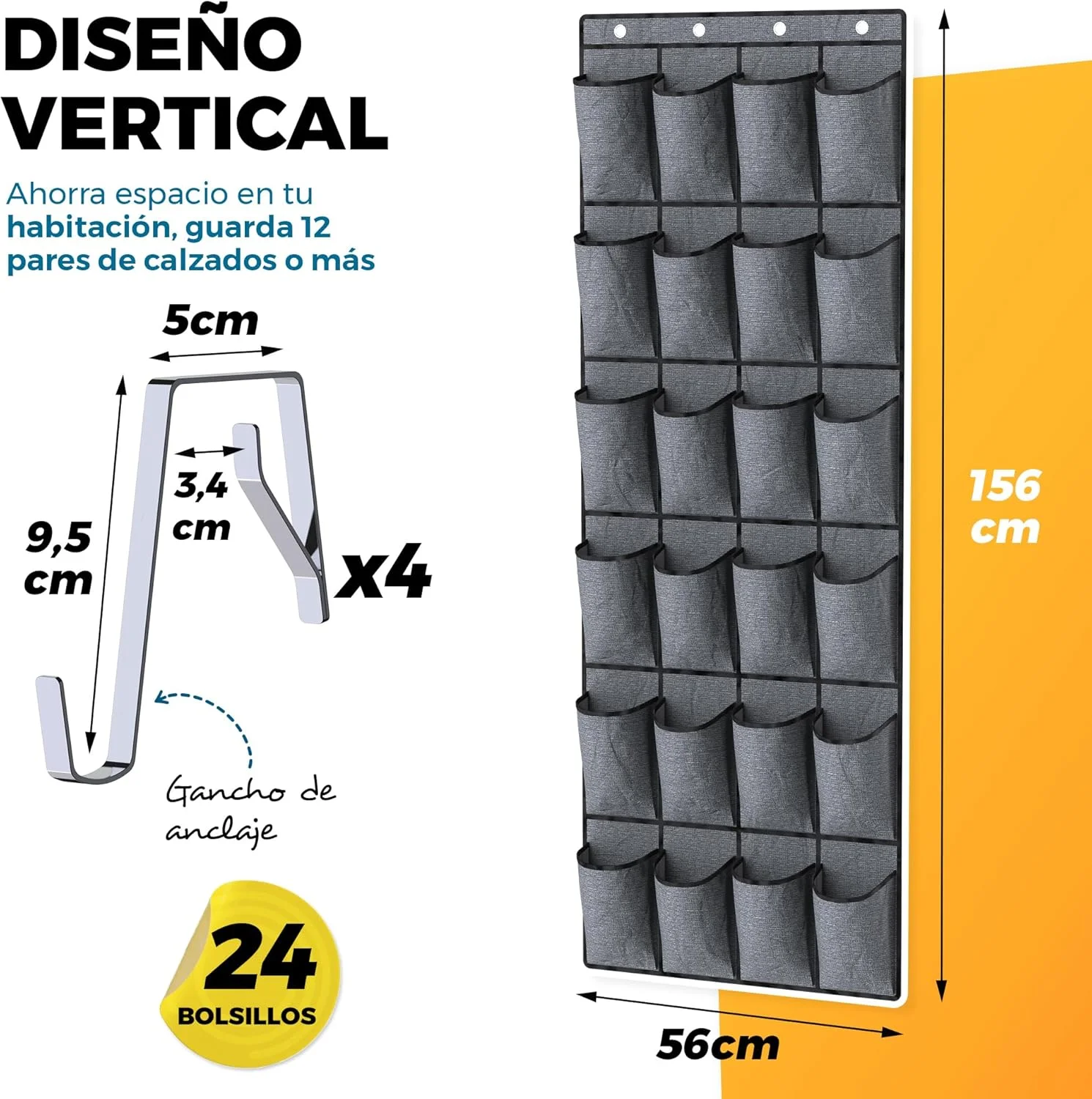  organizador de zapatos colgante para puerta La Fabrica De Inventos