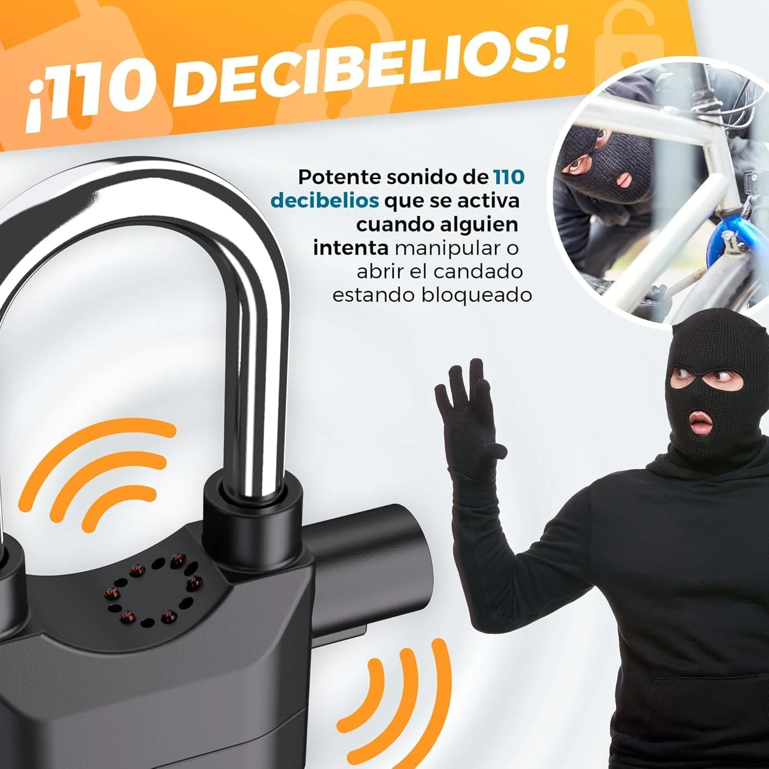  Candado Moto con Alarma La Fabrica De Inventos