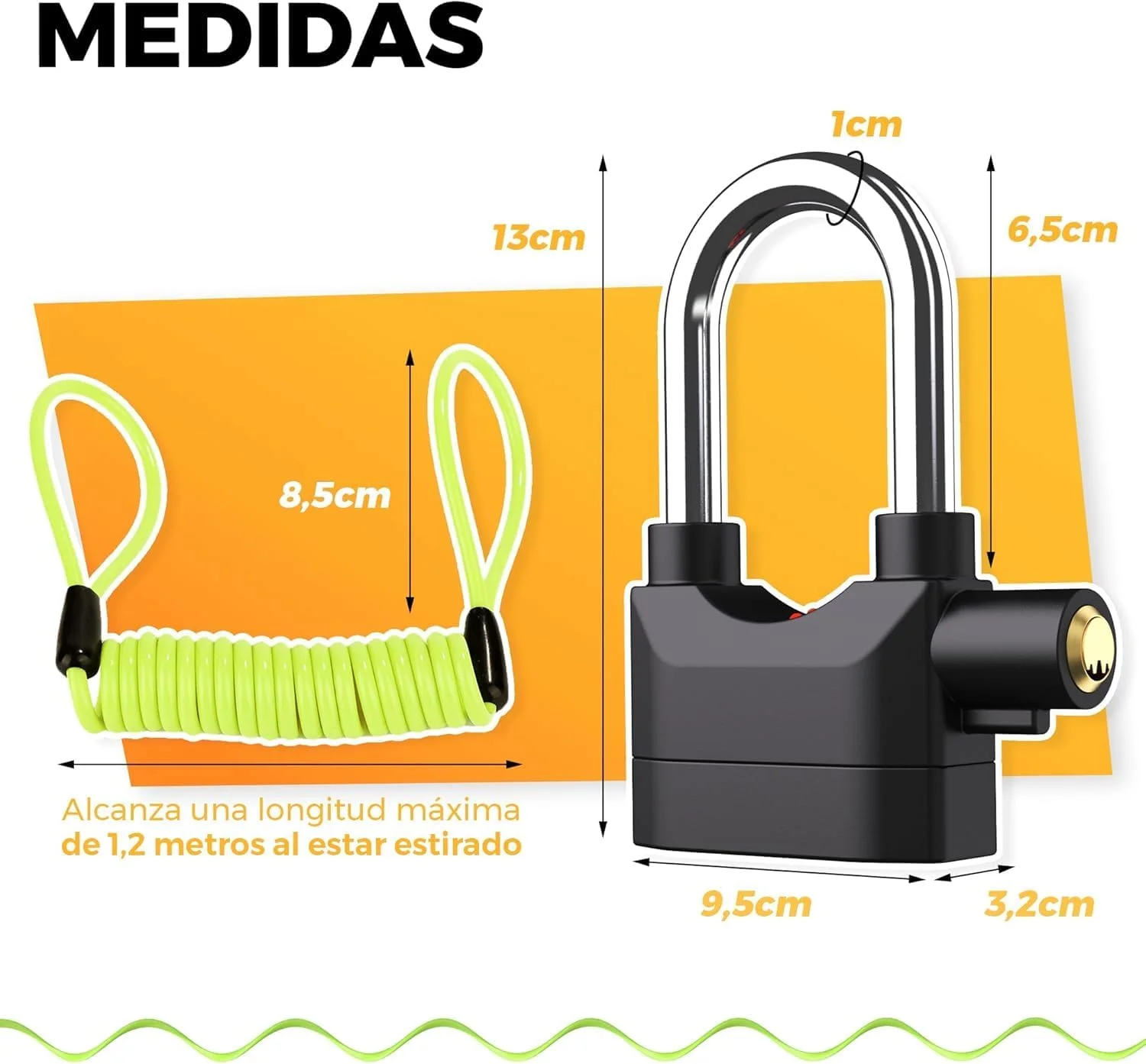  Candado Moto con Alarma La Fabrica De Inventos
