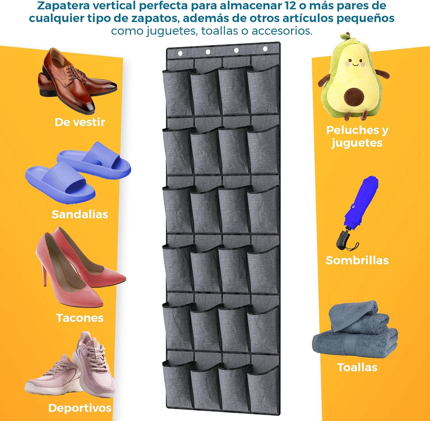  organizador de zapatos colgante para puerta La Fabrica De Inventos