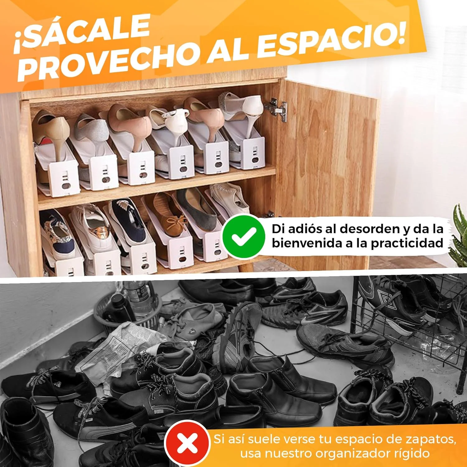 Organizadores de Zapatos Ajustable Blanco La Fabrica De Inventos