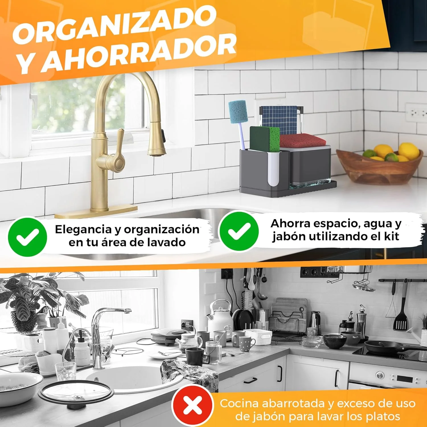  dispensador jabón cocina negro La Fabrica De Inventos