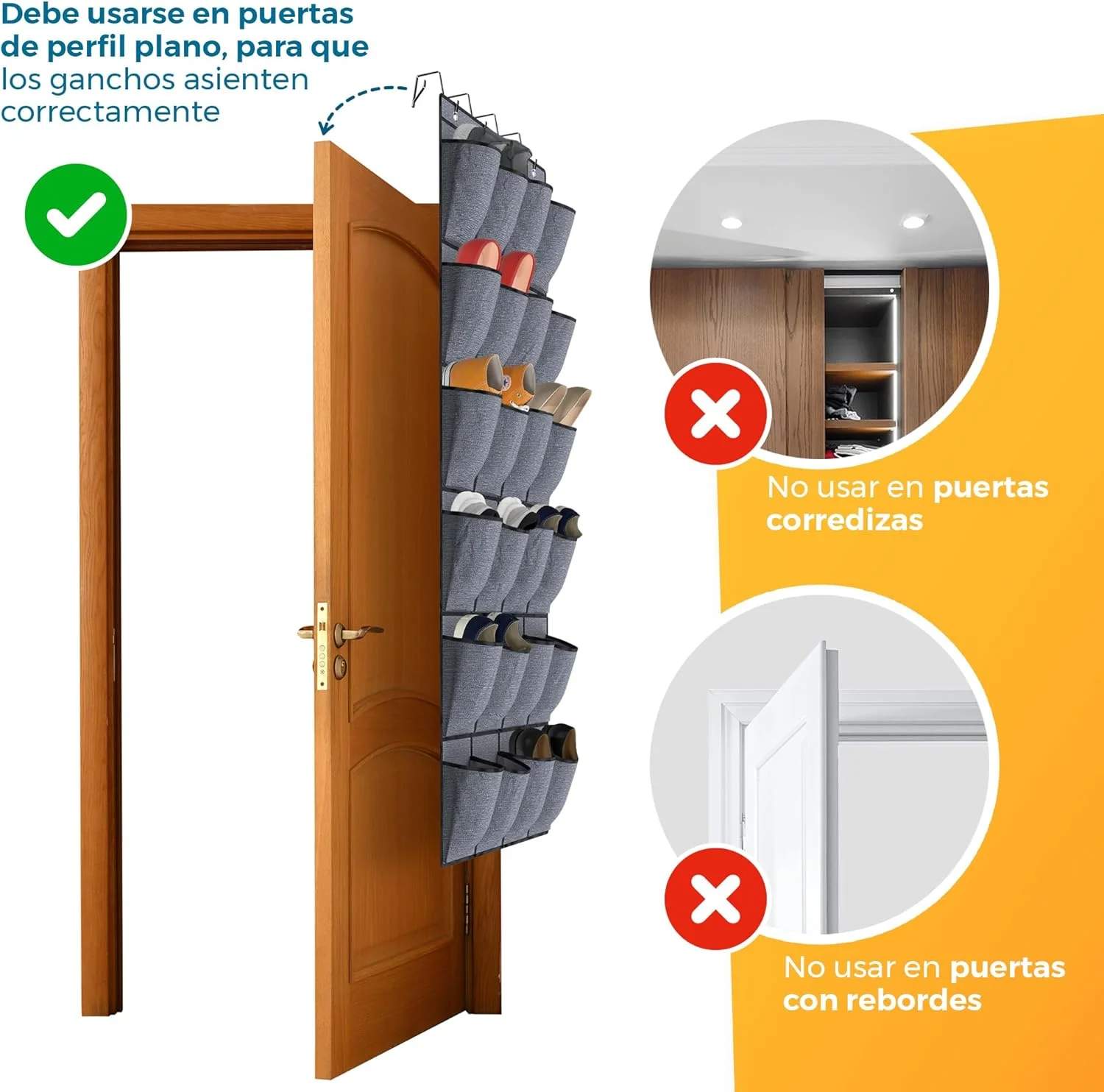  organizador de zapatos colgante para puerta La Fabrica De Inventos