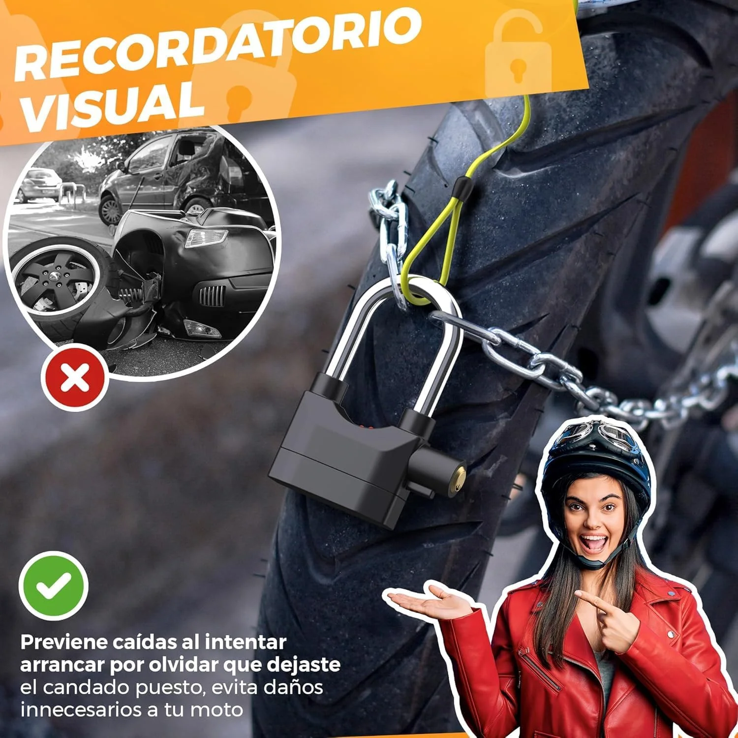  Candado Moto con Alarma La Fabrica De Inventos