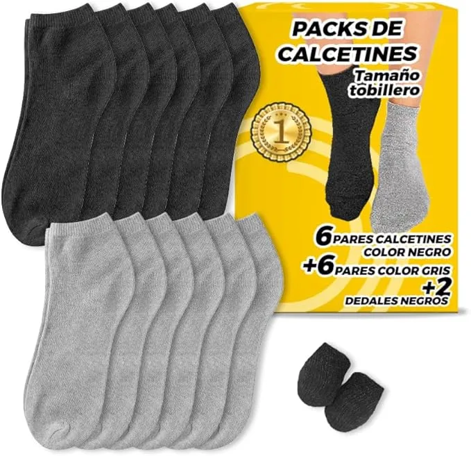 Pack 6 calcetines tobilleros o normales grises La Fabrica de Inventos