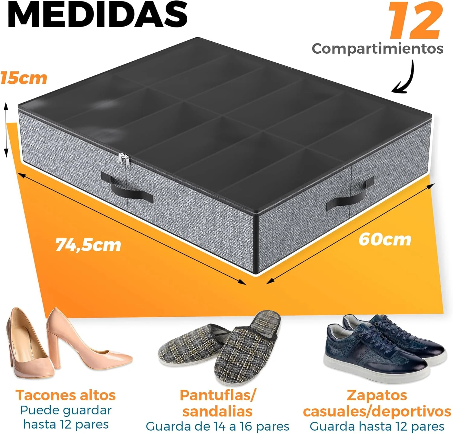  Zapatero Bajo Cama de Tela La Fabrica De Inventos