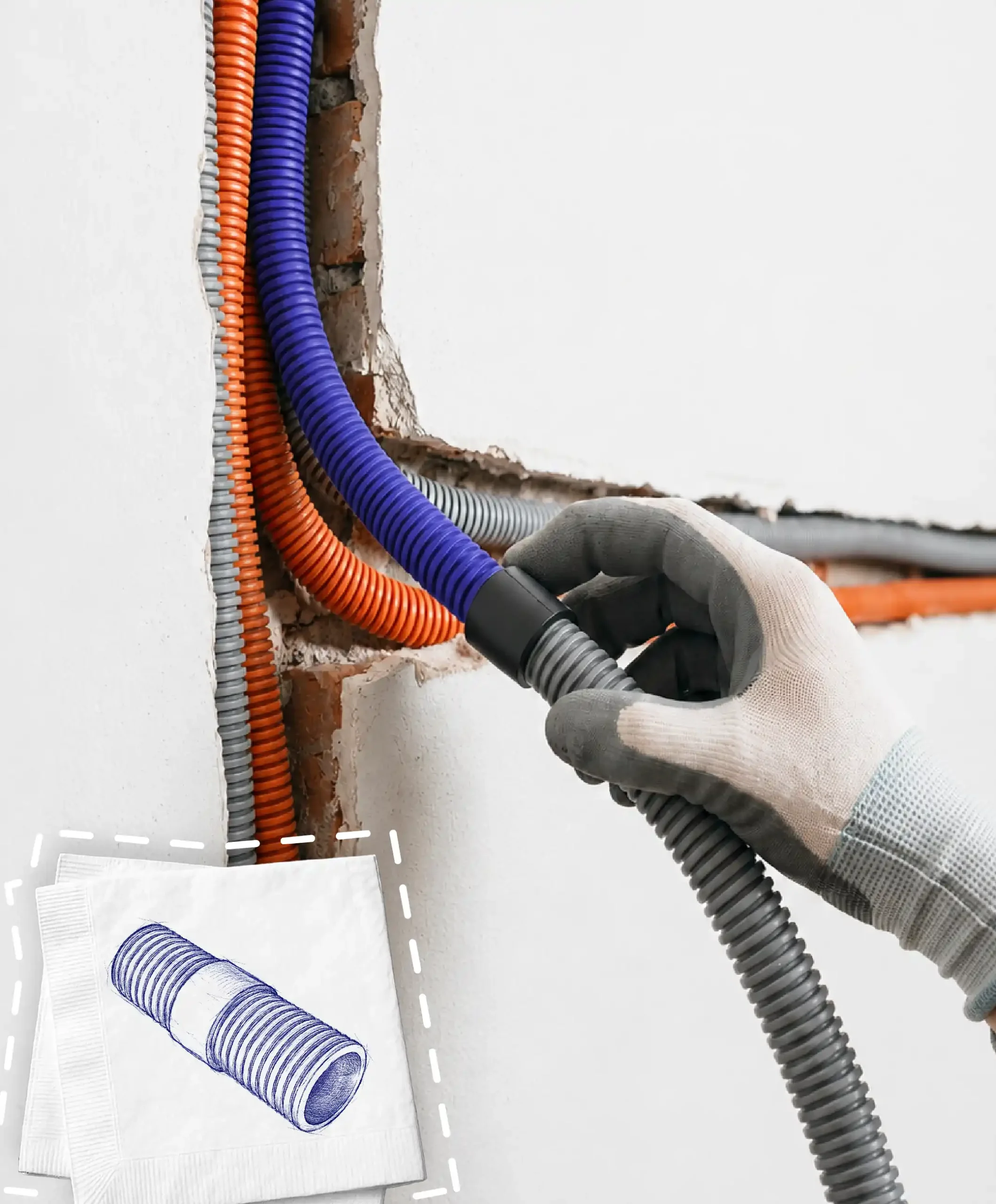 Conector de unión para tubos corrugados